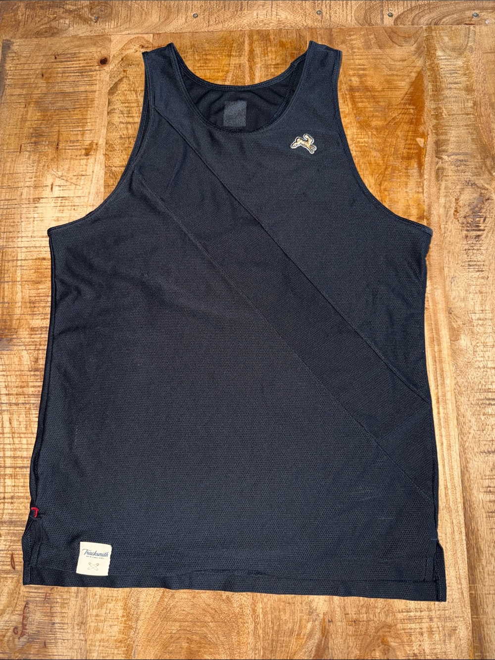 Tracksmith Black Men's Performance Tank Top with Small Logo